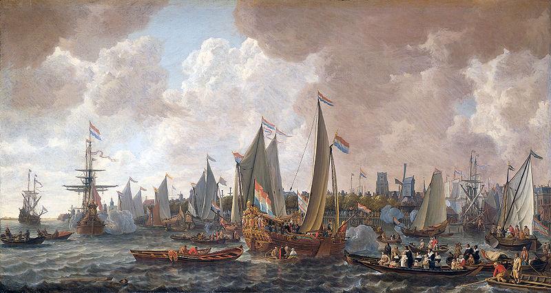 Lieve Verschuier The arrival of King Charles II of England in Rotterdam, 24 May 1660. Norge oil painting art
